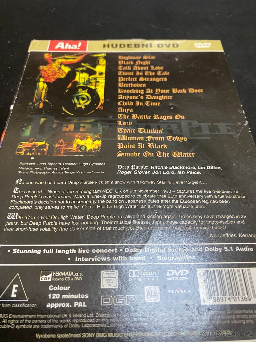 DVD: DEEP PURPLE: COME HELL OR HIGH WATER, 1993, RE 2008, NO - 2