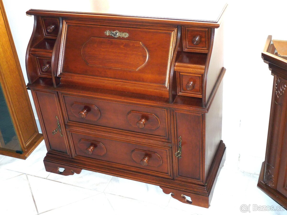 celodřevěný sekretář - psací stůl - 2