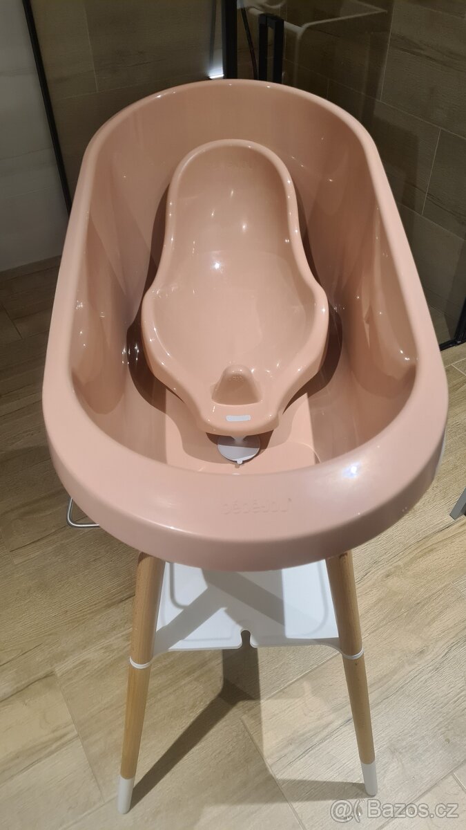 Bébé Jou Sada vaničky a stojanu Sense Edition - Pale Pink/Wh - 2