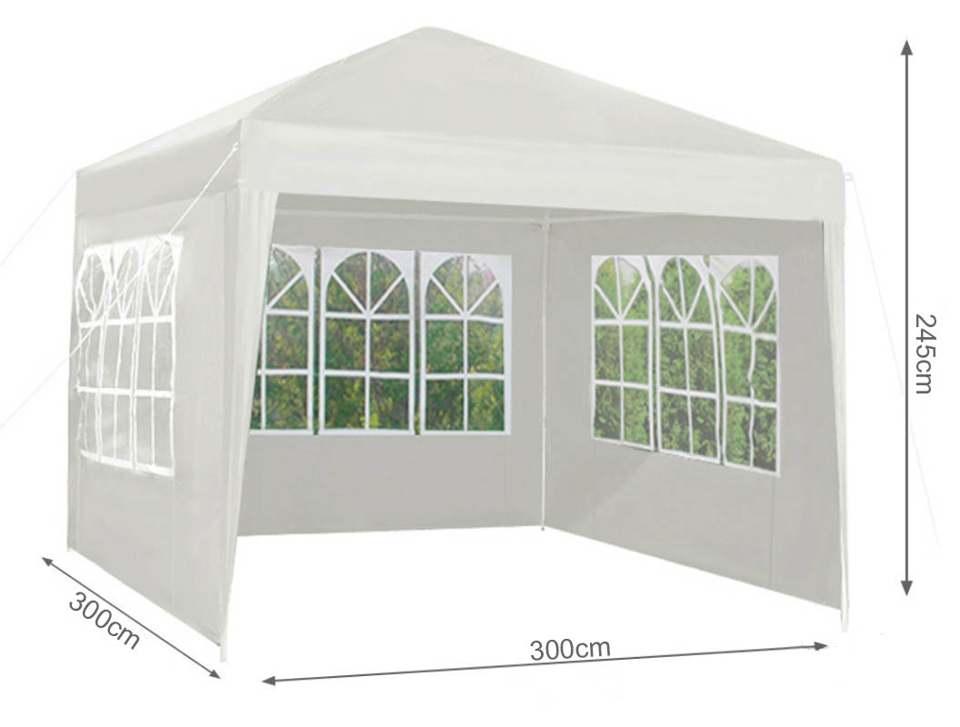 Zahradní altán 3m x 3m x 2,45 m + 4 stěny s okny - nový - 2