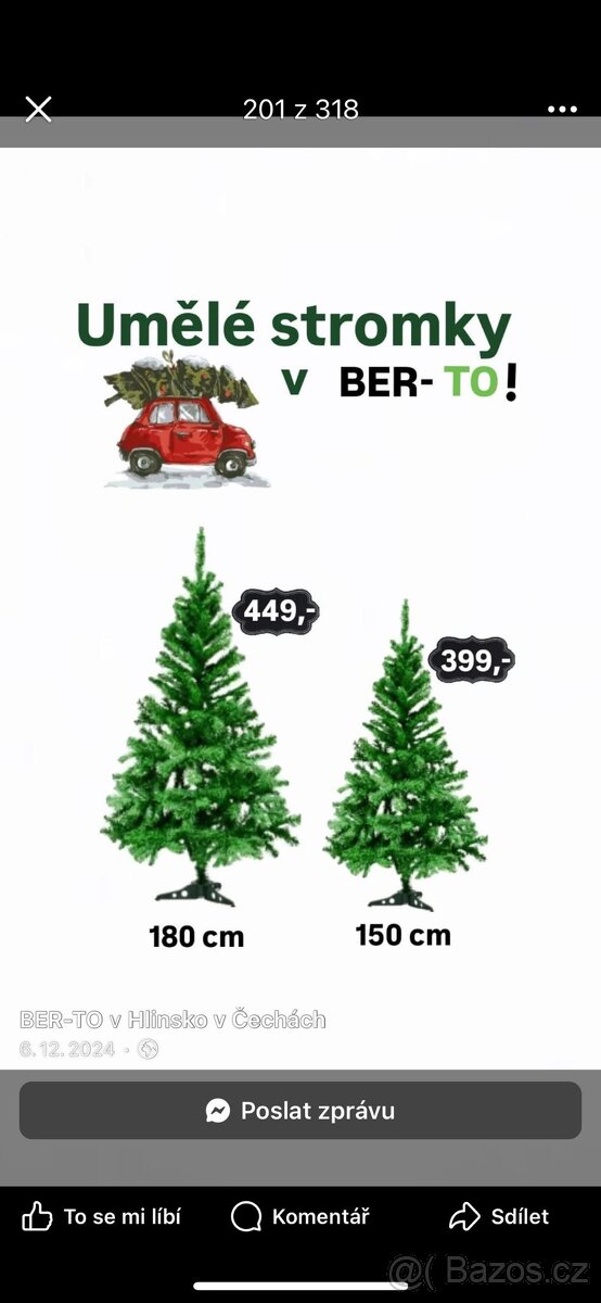 Vánoční stromek 150cm včetně stojanu - 2