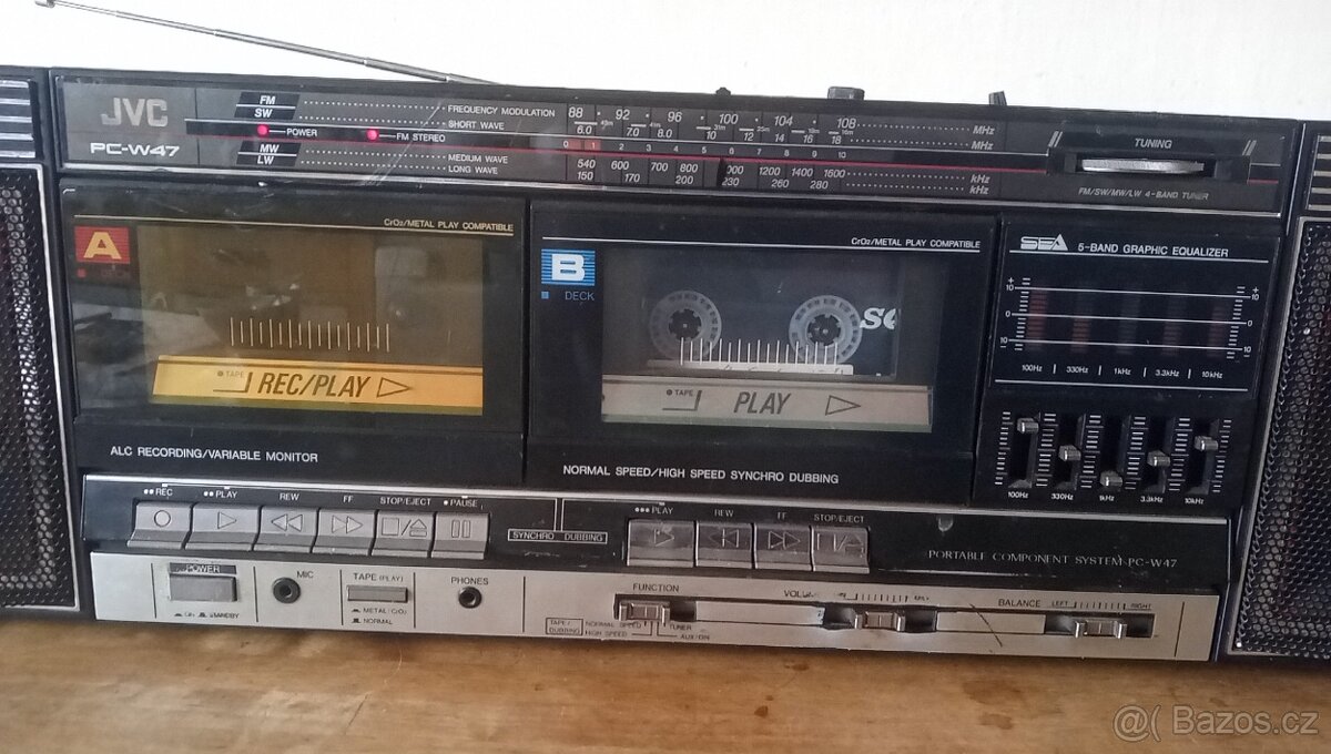 Radiomagnetofon JVC PC-W47G dvojče kazeťák retro - 2
