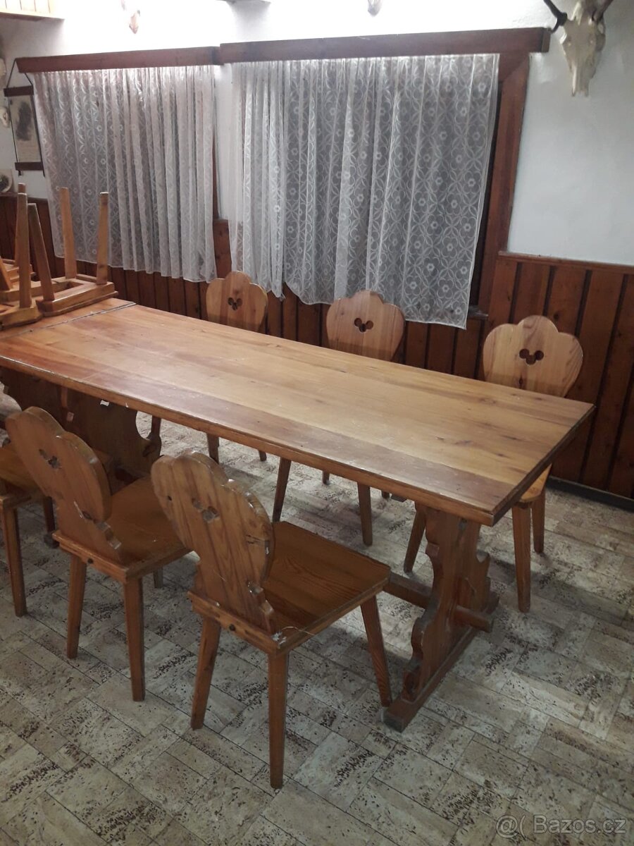 Selský set stůl a židle - 2