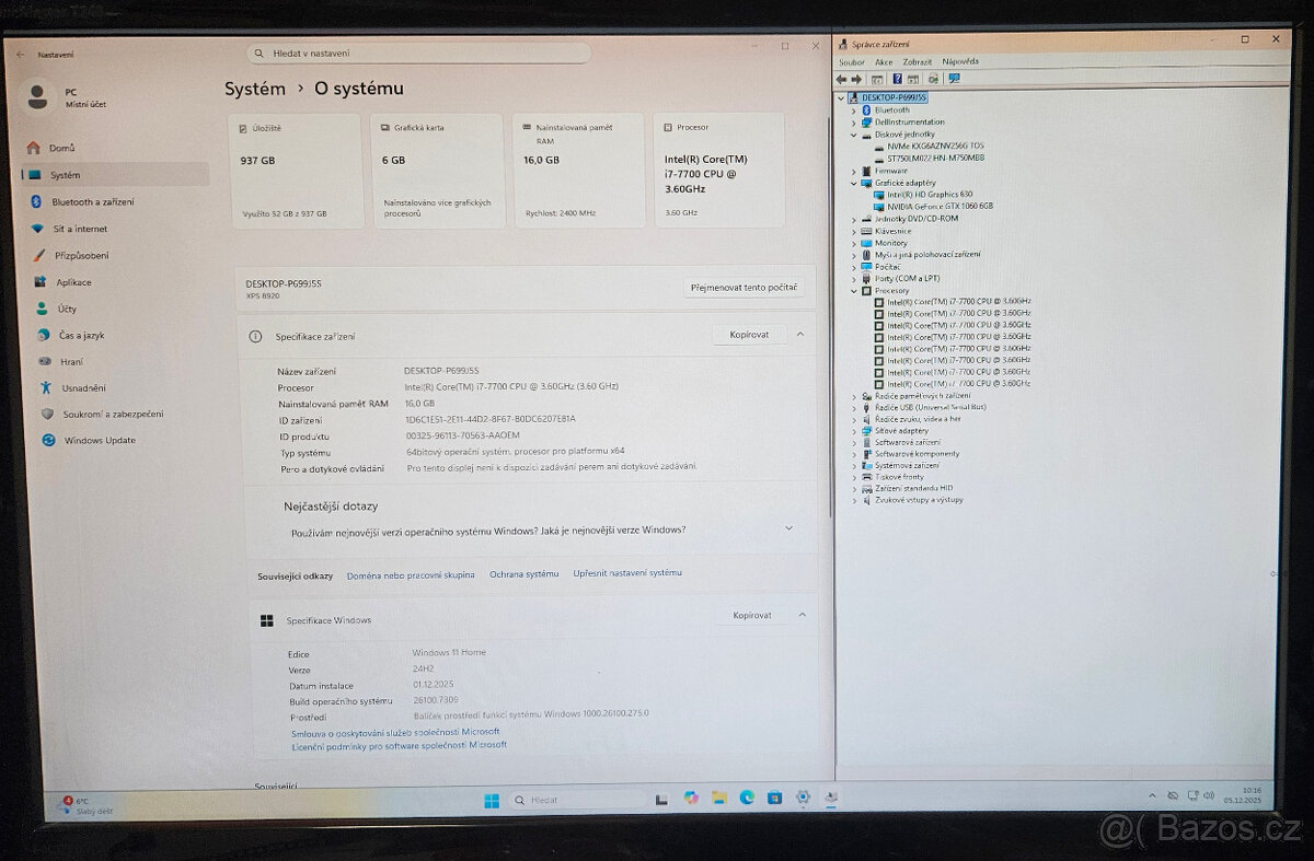 PC Core i7 7700, 16GB, GTX1060 6GB, Win11, NVMe - 2