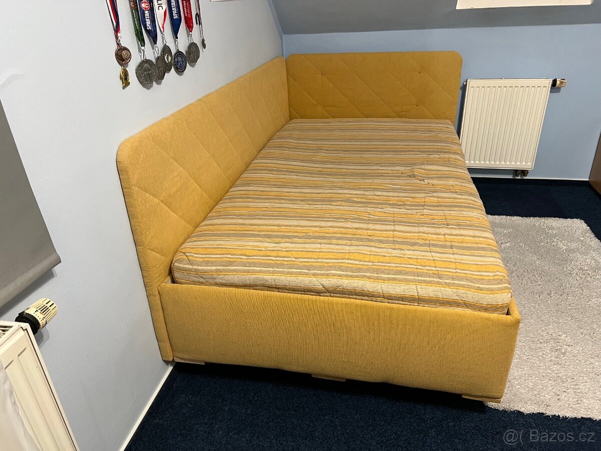 Postel čalouněná 120x210cm, úložný prostor, lamelový rošt, p - 2