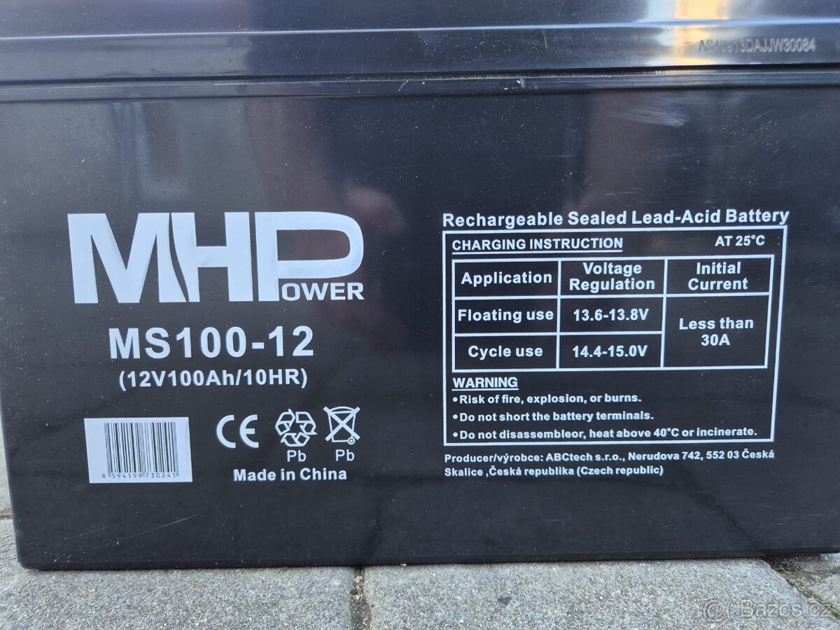 Prodám akumulátor VRLA AGM 12V/100Ah - 2