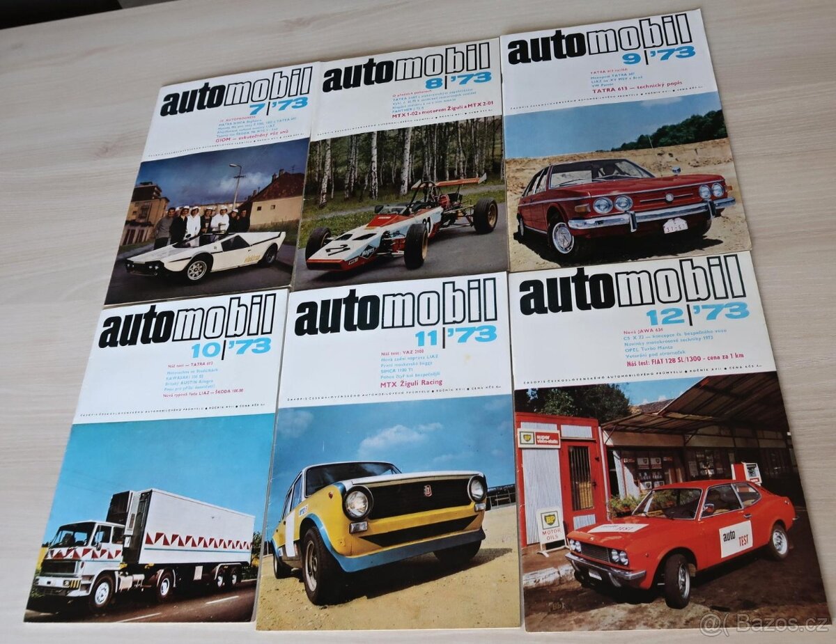 ČASOPIS AUTOMOBIL KOMPL. ROČNÍK 1973 ORIG. DESKY