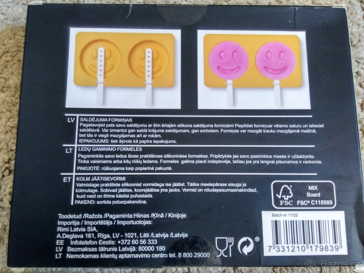 Nová forma na nanuky, zmrzlinu na klacku - smajlík - 2
