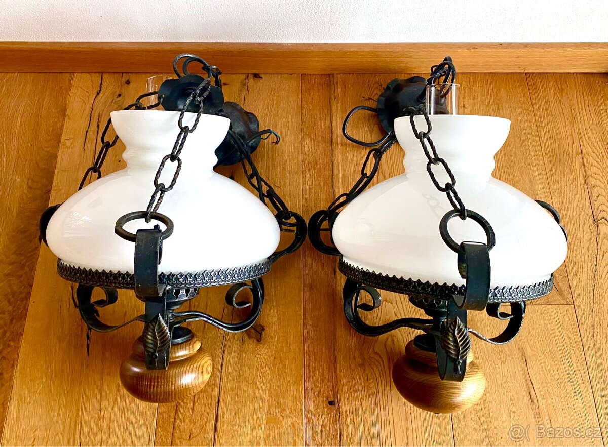 Staré krásné párové lampy ve stylu petrolejky - 2