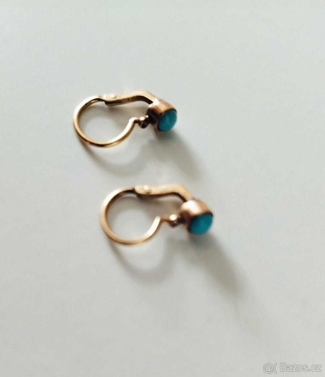 Zlaté dětské náušnice z roku 1930 - 2