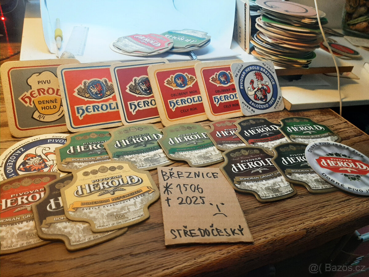 Pivní sklo sklenice půllitry tretinky cedule lahve 16 - 2