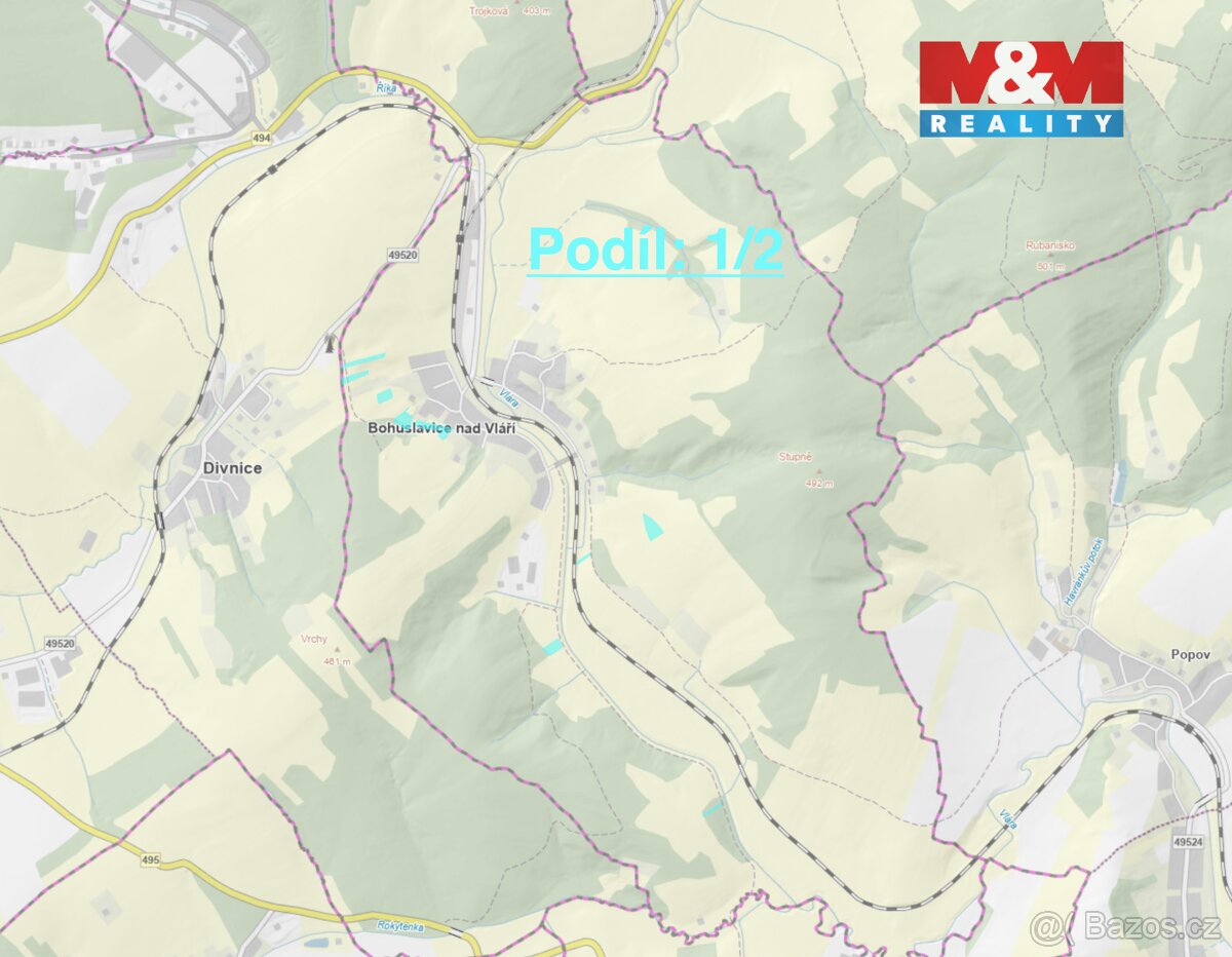 Prodej louky, 127756 m², Bohuslavice nad Vláří - 2