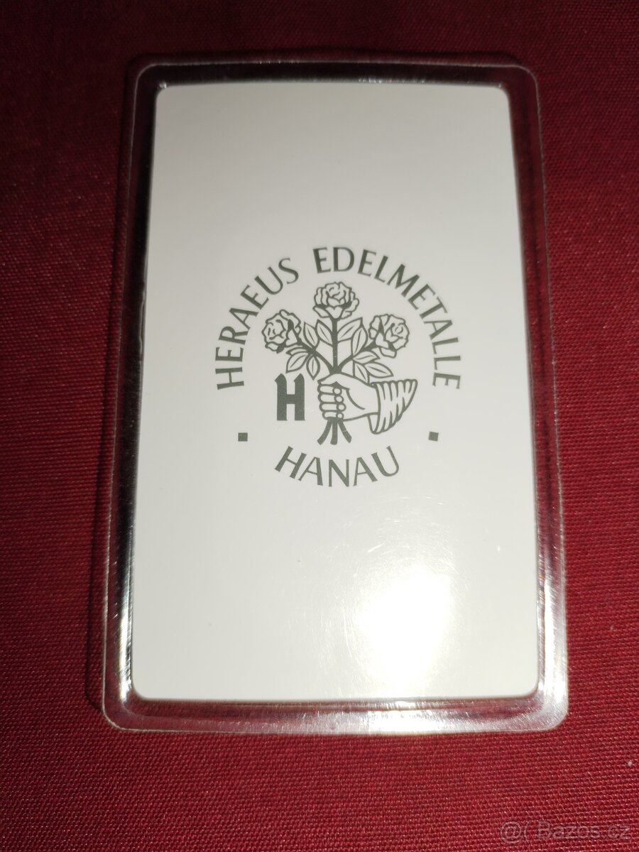 Stříbrný slitek Heraeus 100g - 2