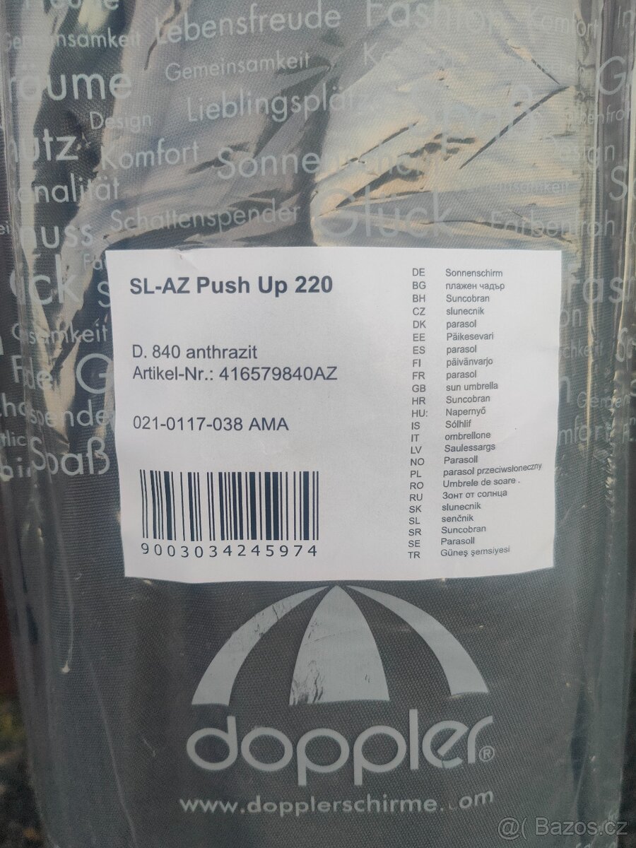 NOVÝ slunečník DOPPLER SL-AZ 220 Antracit - 2