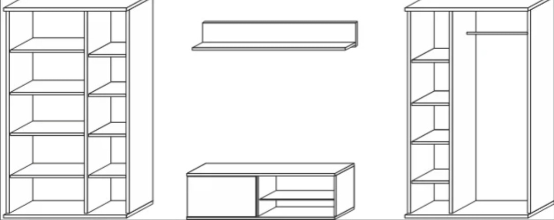 Obývací stěna Lemon bílá 260cm - 2