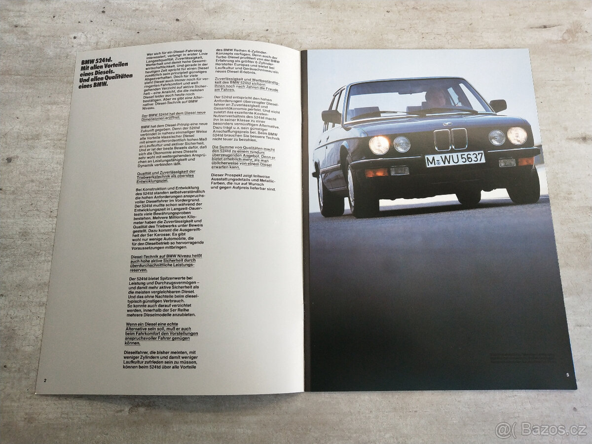 Prospekt BMW 524td E28 (1985), 26 s, D - 2