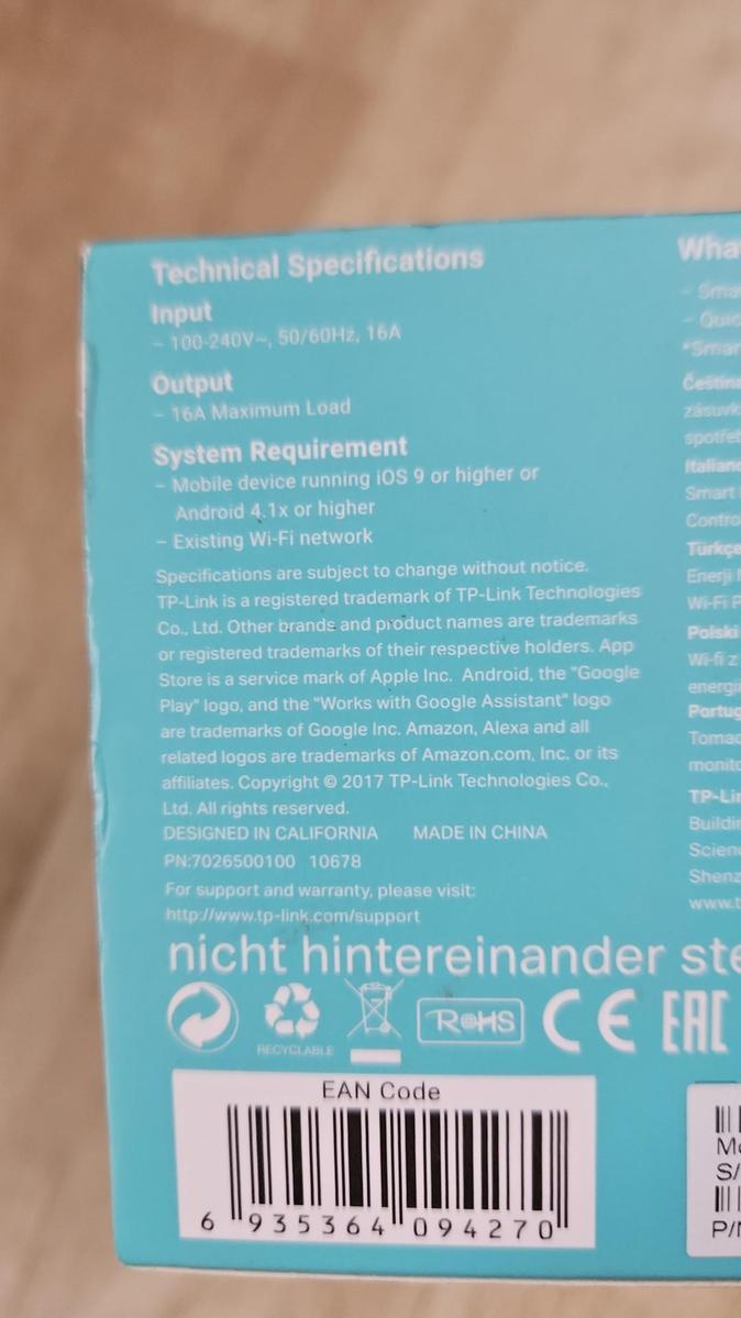 Chytrá zásuvka TP-Link (Model HS110) - nová - 2