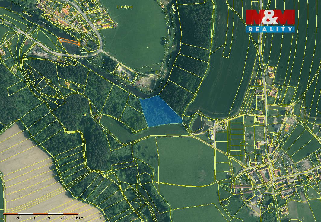 Prodej lesa, 9272 m², Římov - Branišovice - 2