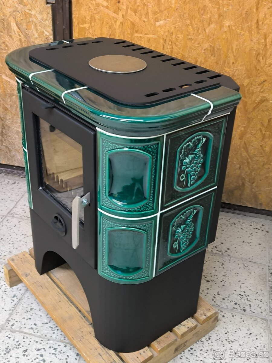 Kamna s varnou plotýnkou, kachle Aquamarin - 5,5 kW - 2