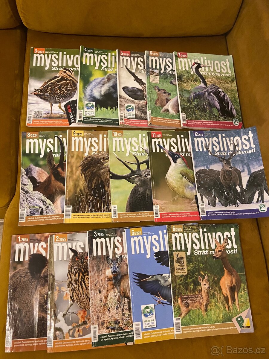Časopisy Myslivost,svět myslivosti a lovec roky 2024,2025 - 2