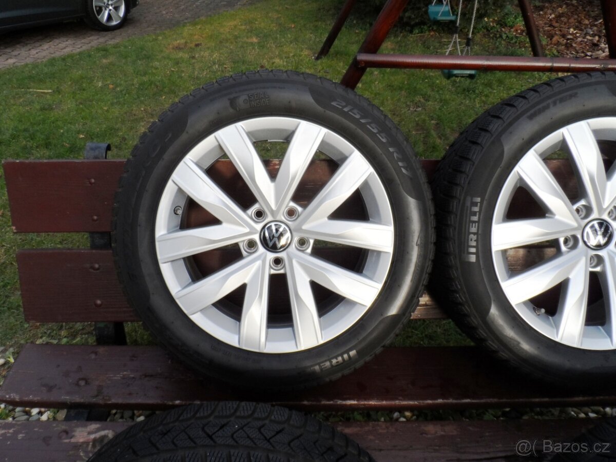 Originál Alu Kola +Zimní Pneu VW Passat 215/55/17 5X112 - 2