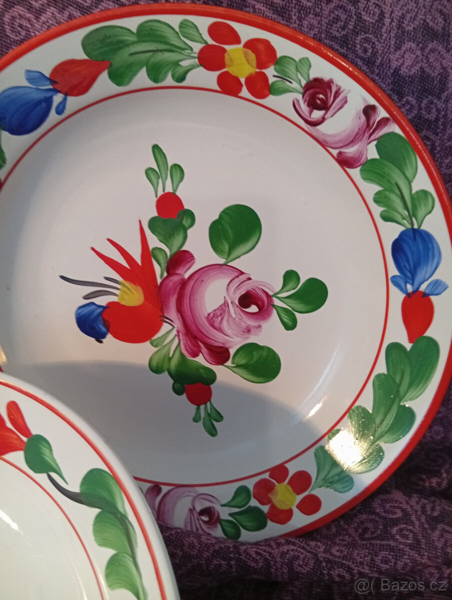 Keramické talíře ručně malované závěsné - 2