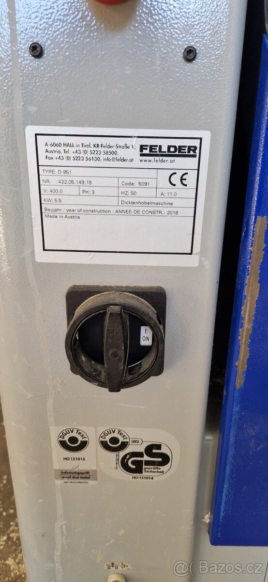 Tloušťkovací frézka FELDER D951 - 2