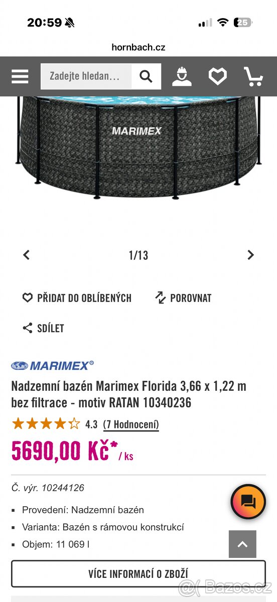 Bazén Marimex Florida 3,66x1,22 - 2