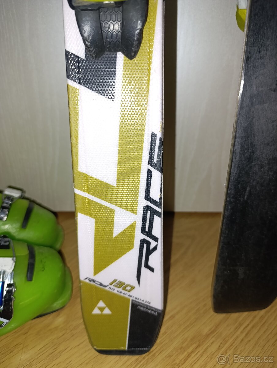 Lyže 130 carvingové Fischer + lyžáky 40 Lange 26cm - 2