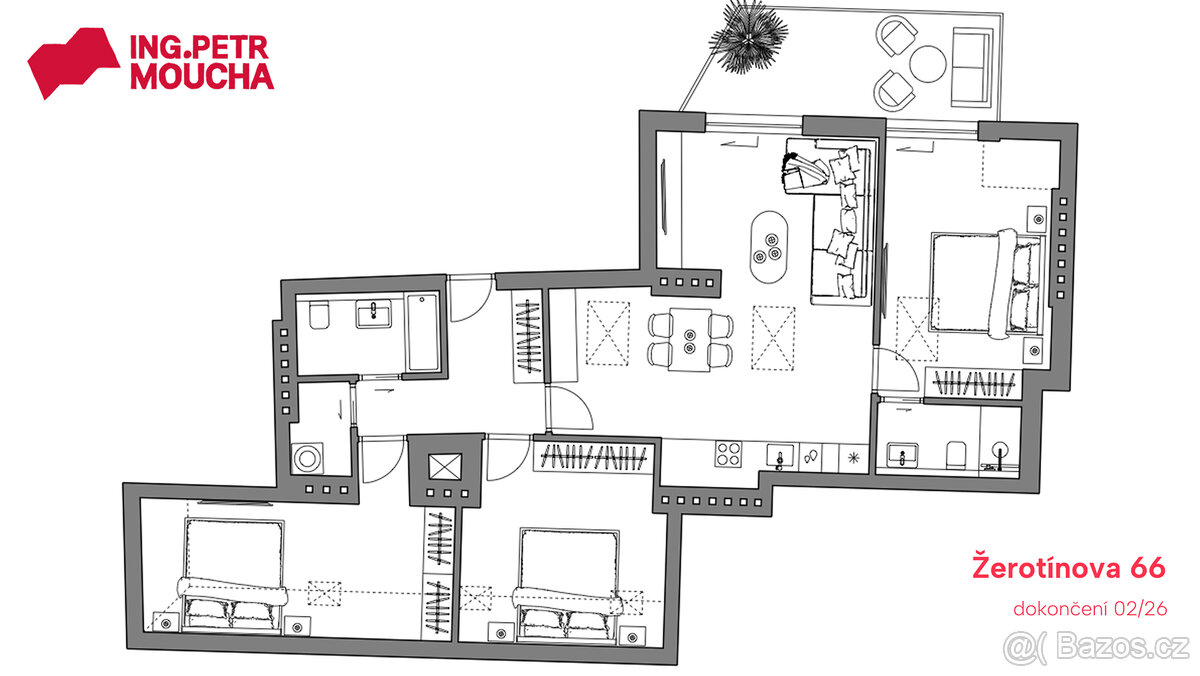 Moderní půdní byt 4+kk v klidné části Žižkova - 2