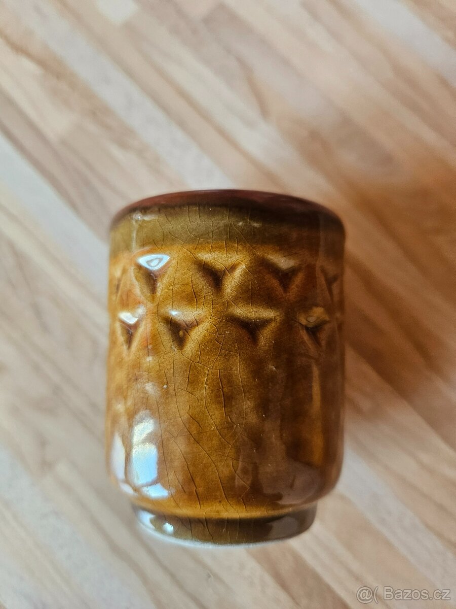 keramický servis, láhev + panáky - 2