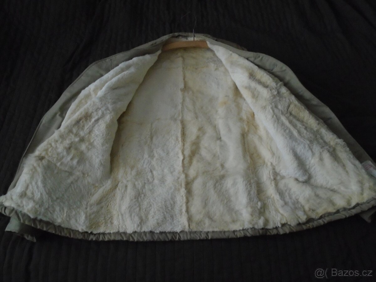 NOVÝ. Pracovní kabát s kožíškem asi králík, retro - 2
