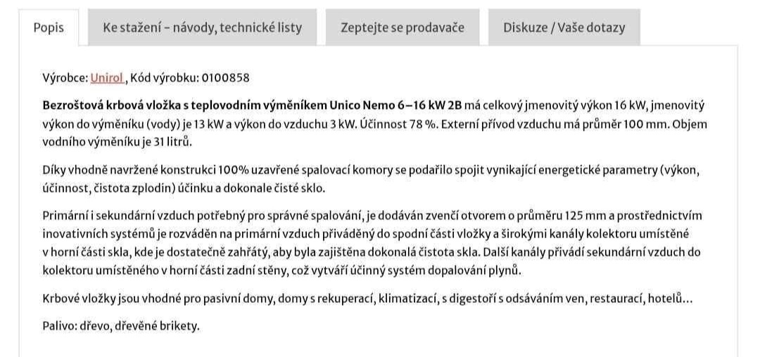 Krbová vložka Unico Nemo 2b - 2