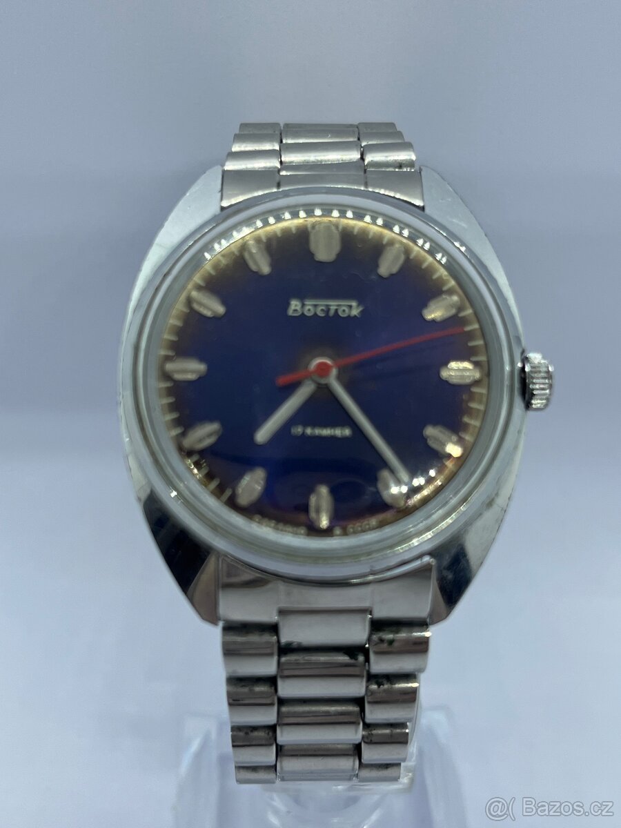 Vostok USSR mechanické hodinky – modrý ciferník, 17 kamenů - 2