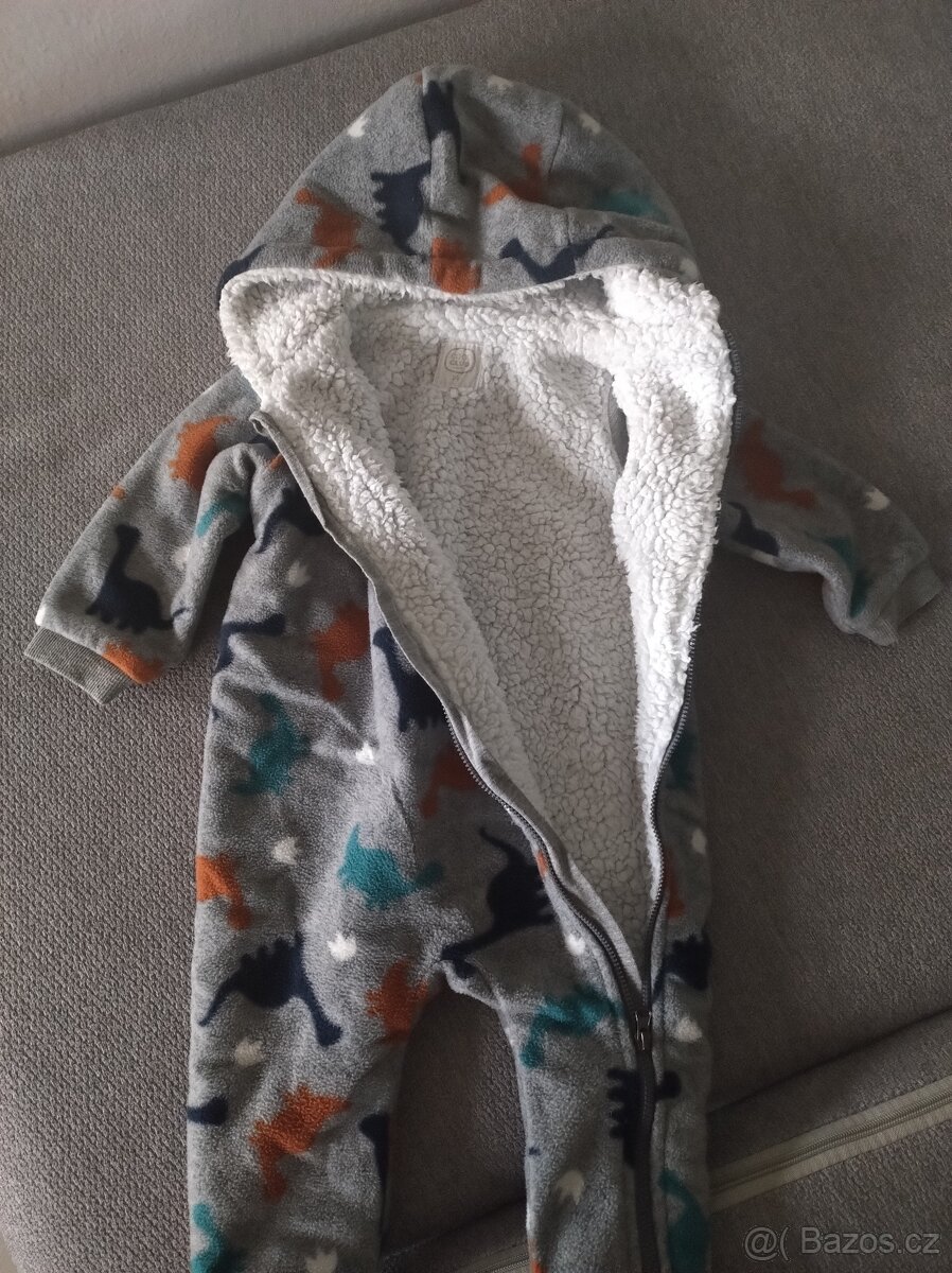 Dinosauří fleecová kombinéza vel. 74 - 2