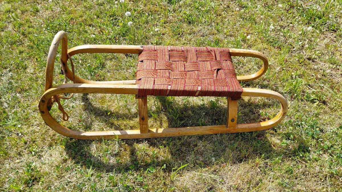Dřevěné retro sáňky - 2
