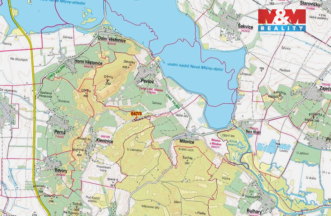 Prodej pole, 1260 m², Klentnice - 2