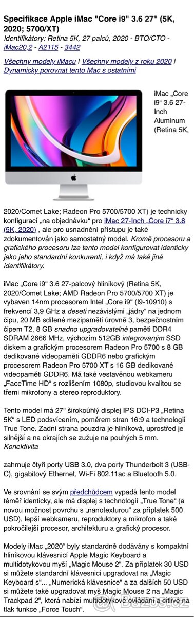 Koupím základní desku pro iMac 27” 20.2 A2115 (2020) - 2