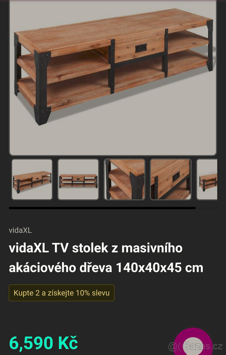 TV stolek - akácie masiv - 2