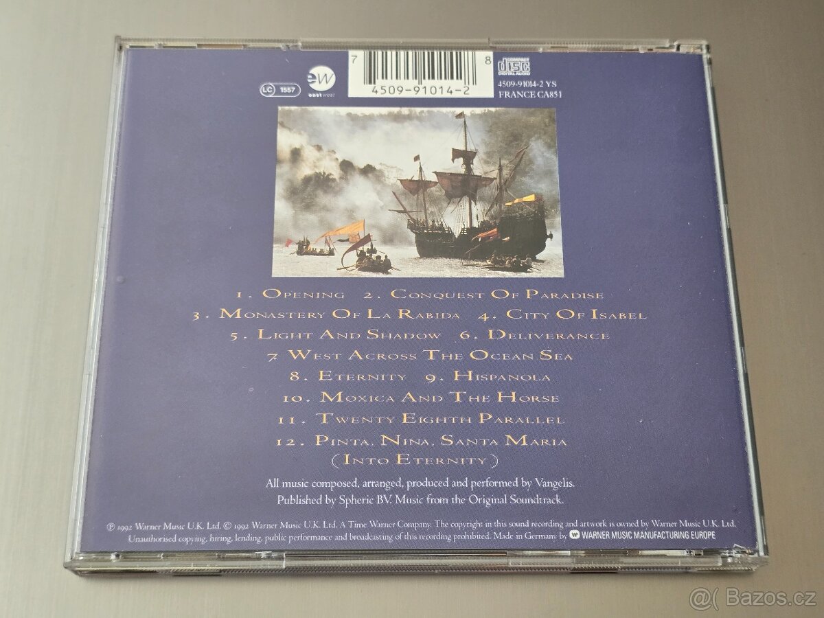 Vangelis - 1492: CONQUEST OF PARADISE (CD soundtrack 1992) - 2