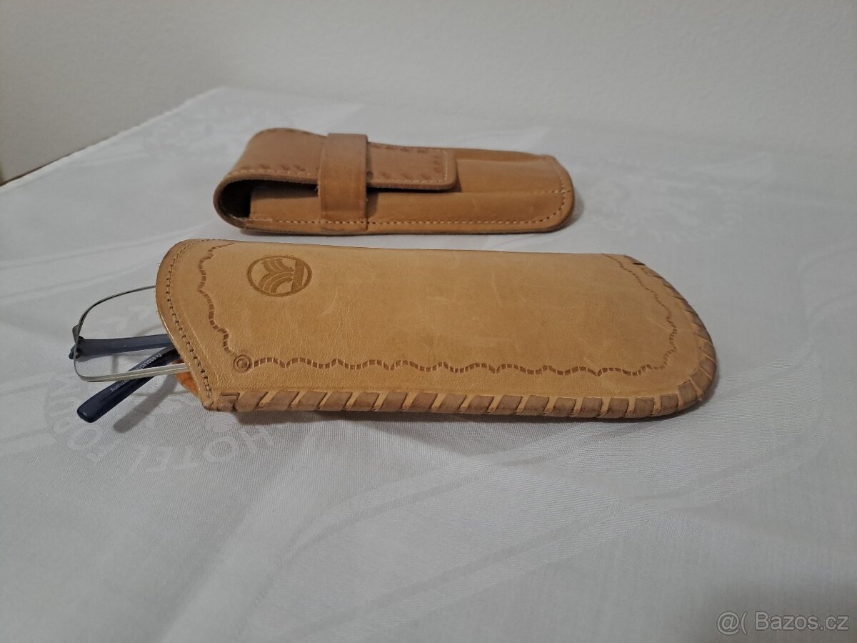 LUXUSNÍ SOUPRAVA: KOŽENÉ POUZDRO NA BRÝLE A NA PSACÍ POTŘEBY - 2