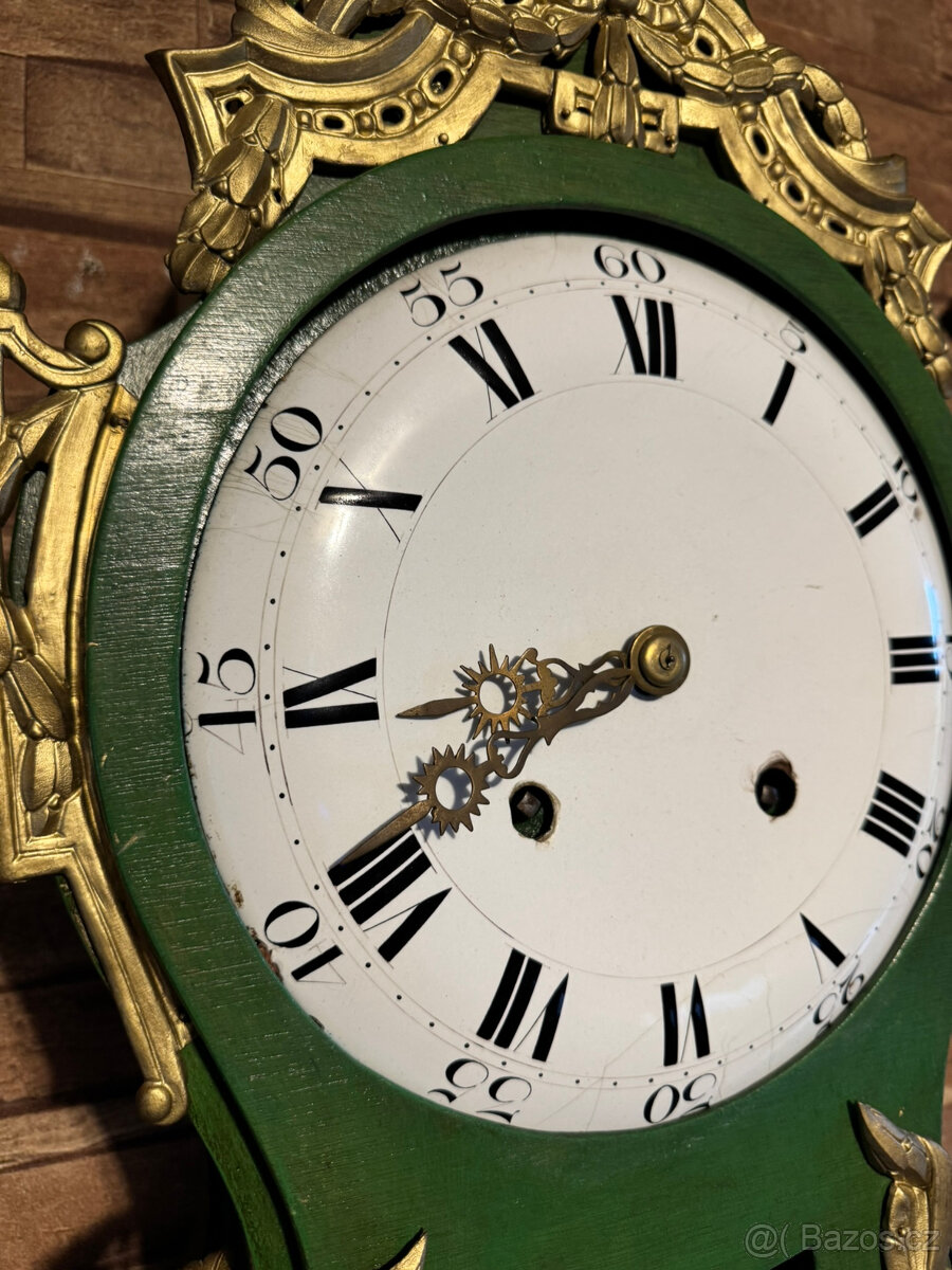 Konzolové francouzské hodiny 100 cm.rok 1800 + - dřevo,bronz - 2