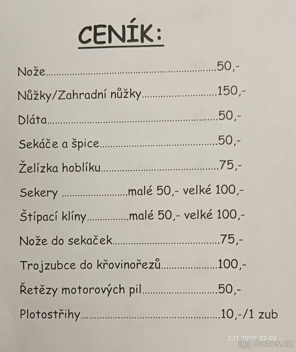 Broušení nožů a nástrojů - 2