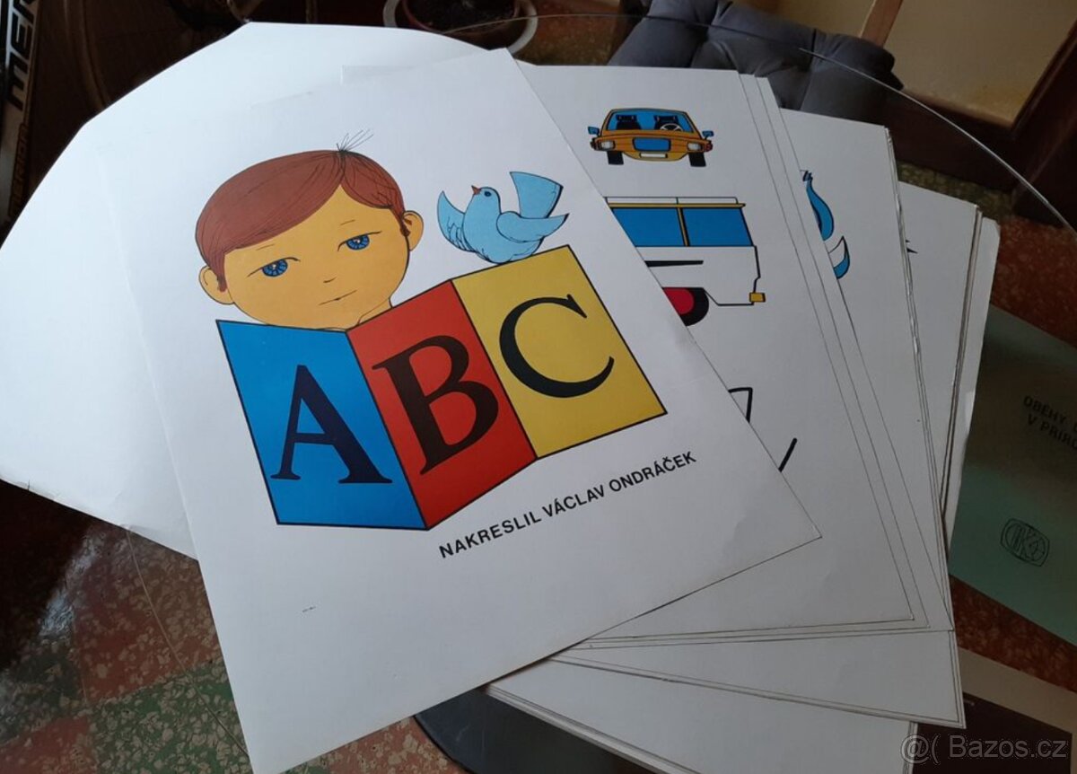 Velkoformátové retro archy abecedy 43x60 cm - 2