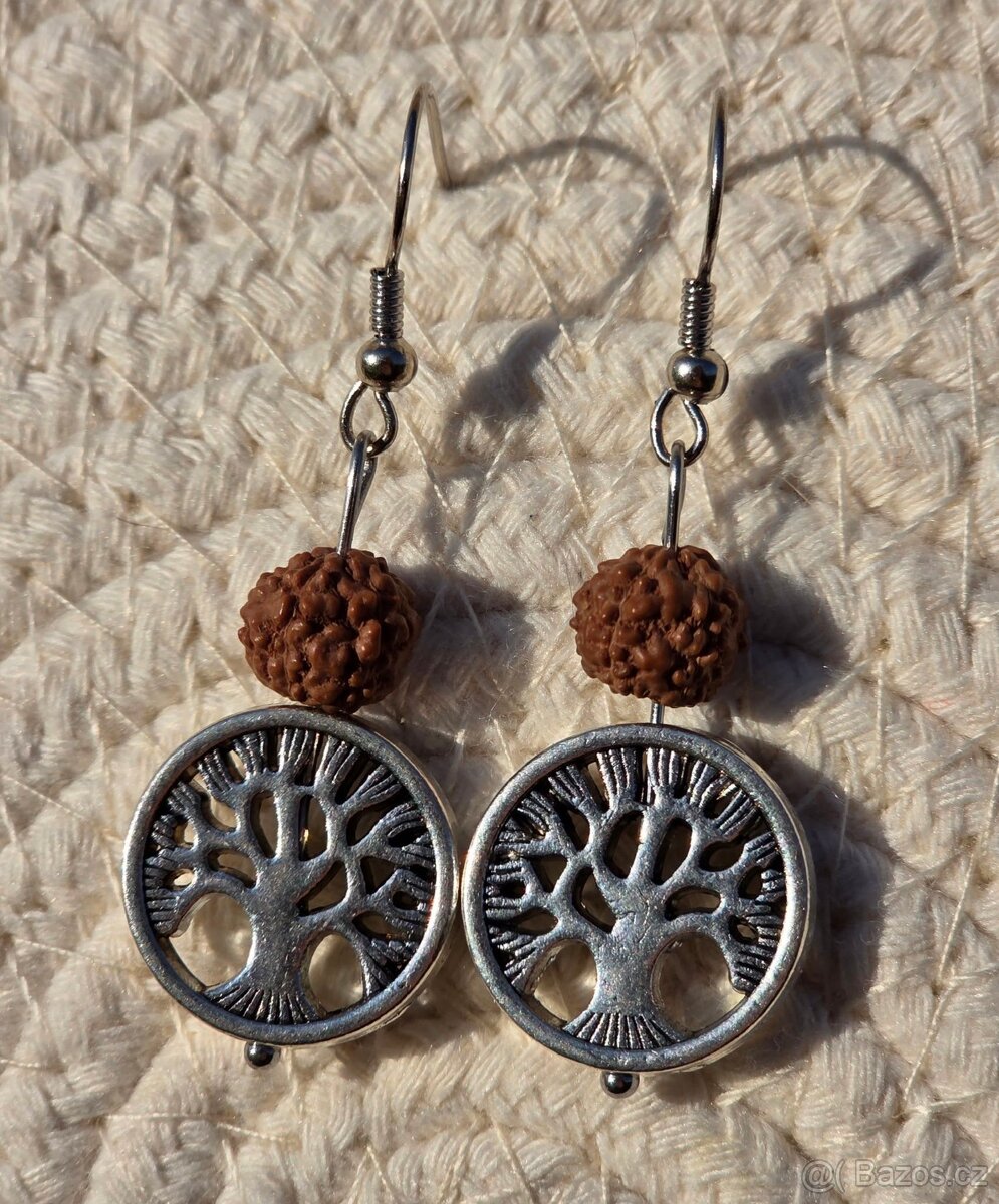 Náušnice Strom života s Rudrakshou 🧡 - 2