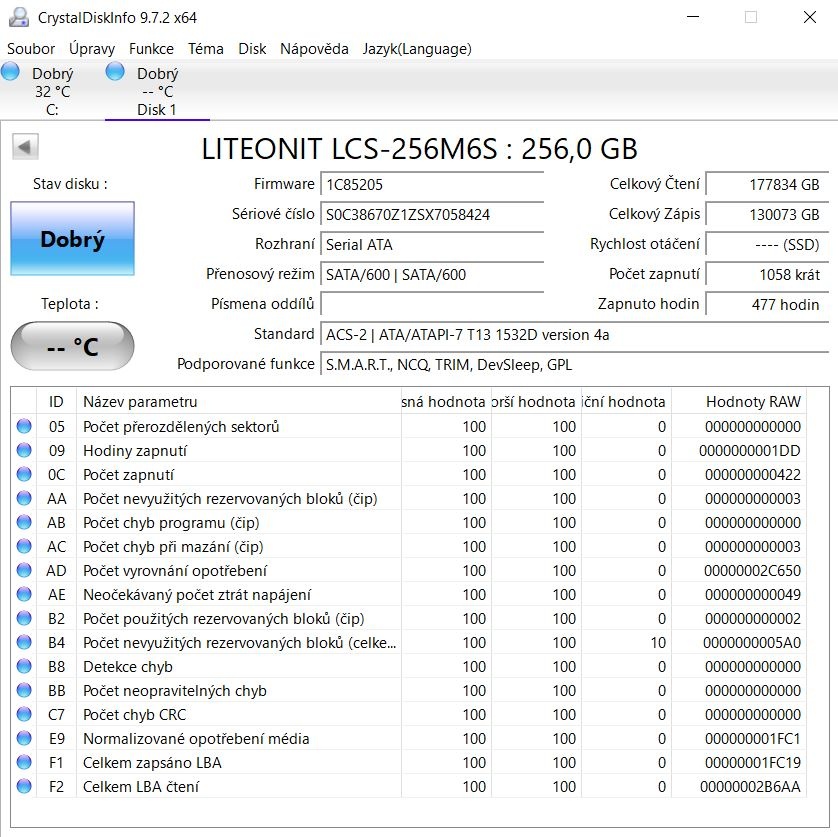 SSD disk Liteon 2.5" - 256GB SSD - 2