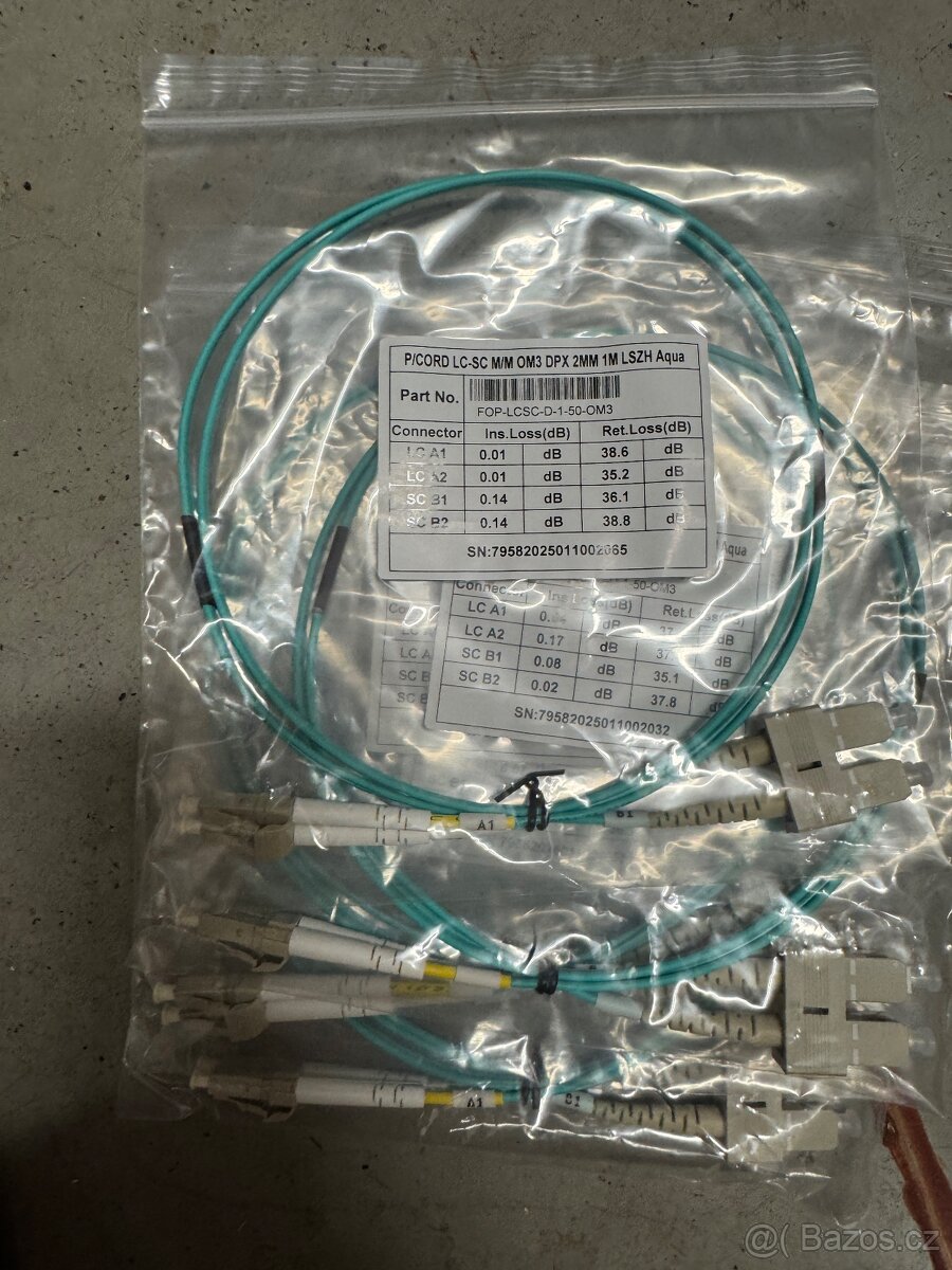 Optický patchcord LC-SC duplex OM3 1 m – 3 ks - 2