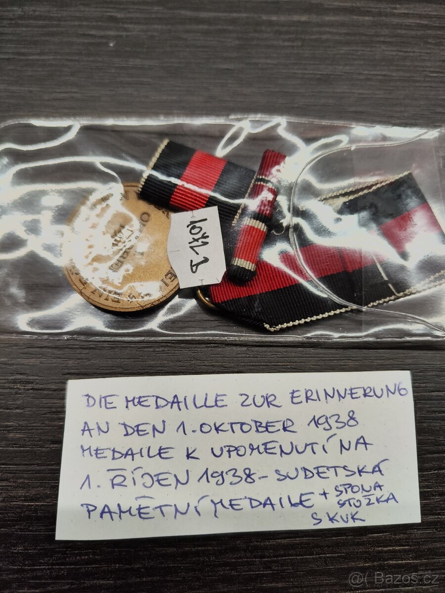 Medaile za připojení Sudet + stužkovnice,3. říše, Wehrmacht - 2