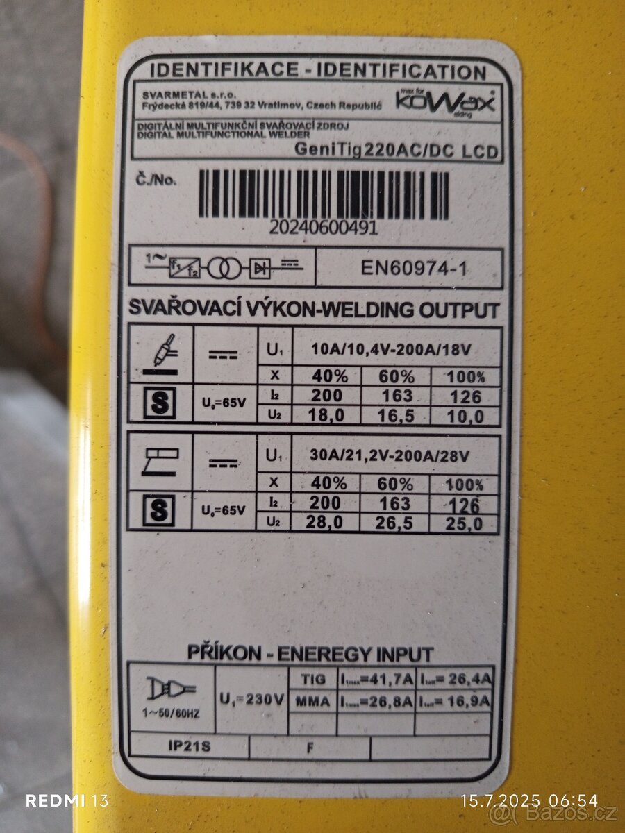 Svařečka Geni Tig 220 AC/DC LCD - 2