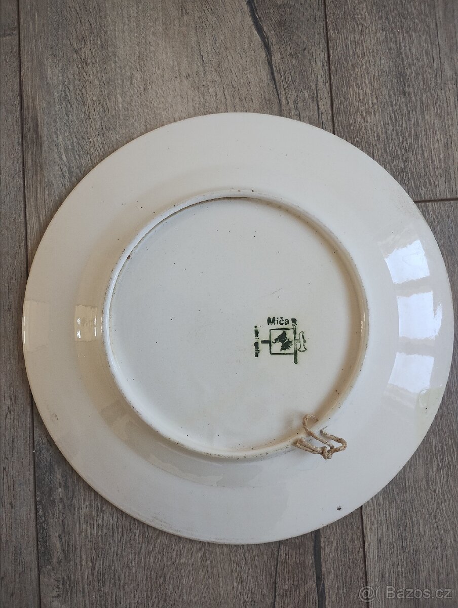 Chodský starožitný keramický talíř F. Míča - 2